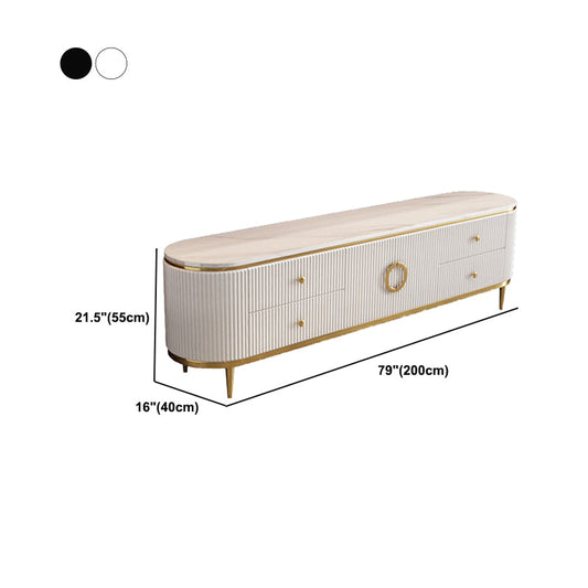 Console TV di lusso TV bianco/nero con cassetti e armadi