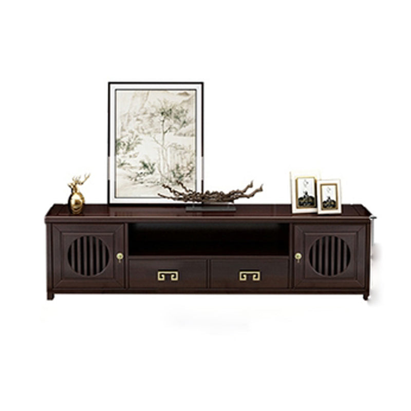 New Chinese Solid Wood TV Cabinet Modern and Simple Storage in Living Room TV Console Black Black Clearhalo 'furn' 'furn_tv_stands_entertainment_centers' 'Furniture' 'Living Room Furniture' 'TV Stands & Entertainment Centers' 'TV Stands & Media Storage Furniture' 'tv_stands_entertainment_centers' 6060171