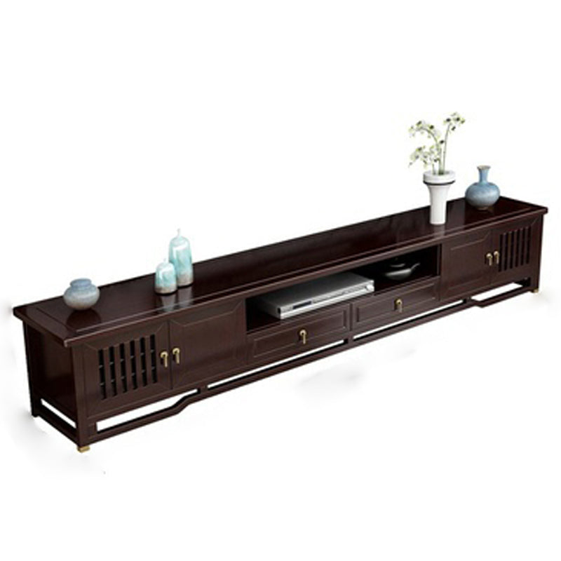 New Chinese Solid Wood TV Cabinet Modern and Simple Storage in Living Room TV Console 87"L x 16.5"W x 20"H Black Black Clearhalo 'furn' 'furn_tv_stands_entertainment_centers' 'Furniture' 'Living Room Furniture' 'TV Stands & Entertainment Centers' 'TV Stands & Media Storage Furniture' 'tv_stands_entertainment_centers' 6060173