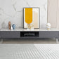 Contemporary 1-open Shelf TV Console, Black/ White TV Stand with 2 Cabinets