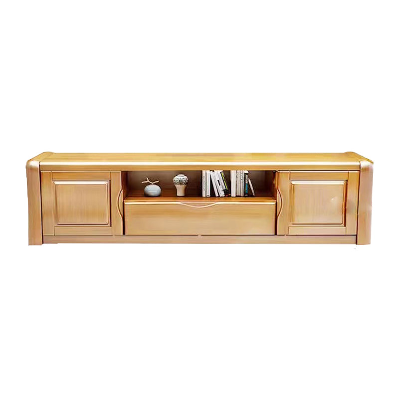 Porta TV in legno di gomma Mobile TV moderno con ante e cassetti