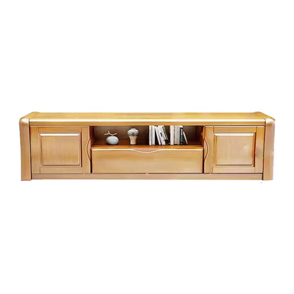 Porta TV in legno di gomma Mobile TV moderno con ante e cassetti