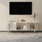 Metal Enclosed Storage TV Stand Industrial Home TV Cabinet with Glass Doors Gloss White Clearhalo 'furn' 'furn_tv_stands_entertainment_centers' 'Furniture' 'Living Room Furniture' 'TV Stands & Entertainment Centers' 'TV Stands & Media Storage Furniture' 'tv_stands_entertainment_centers' 6060249