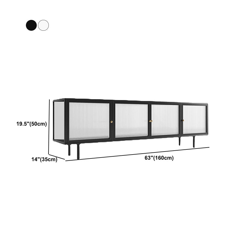 Metal Enclosed Storage TV Stand Industrial Home TV Cabinet with Glass Doors Clearhalo 'furn' 'furn_tv_stands_entertainment_centers' 'Furniture' 'Living Room Furniture' 'TV Stands & Entertainment Centers' 'TV Stands & Media Storage Furniture' 'tv_stands_entertainment_centers' 6060254