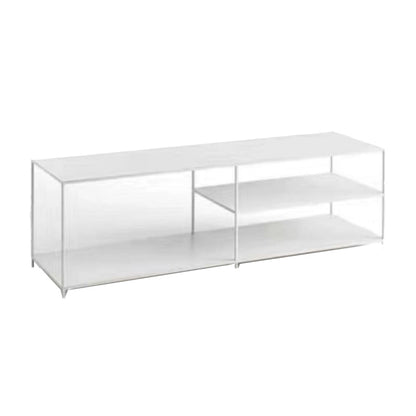 Industrial Style TV Stand Metal TV Console with Open Storage White Open Shelving Clearhalo 'furn' 'furn_tv_stands_entertainment_centers' 'Furniture' 'Living Room Furniture' 'TV Stands & Entertainment Centers' 'TV Stands & Media Storage Furniture' 'tv_stands_entertainment_centers' 6060289