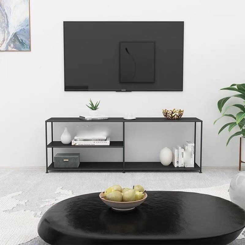 Industrial Style TV Stand Metal TV Console with Open Storage Clearhalo 'furn' 'furn_tv_stands_entertainment_centers' 'Furniture' 'Living Room Furniture' 'TV Stands & Entertainment Centers' 'TV Stands & Media Storage Furniture' 'tv_stands_entertainment_centers' 6060295