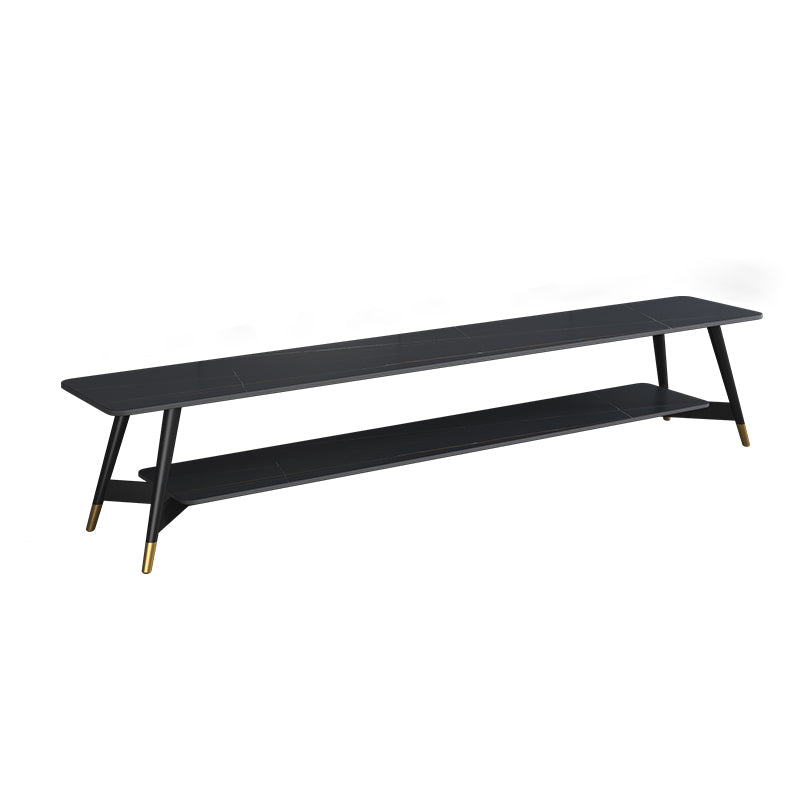 Mueble de TV nórdico para sala de estar, soporte de TV de arte del hierro con placa de roca Simple y moderna