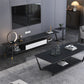 Mueble de TV nórdico para sala de estar, soporte de TV de arte del hierro con placa de roca Simple y moderna
