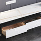 Mueble de TV nórdico para sala de estar, soporte de TV de arte del hierro con placa de roca Simple y moderna