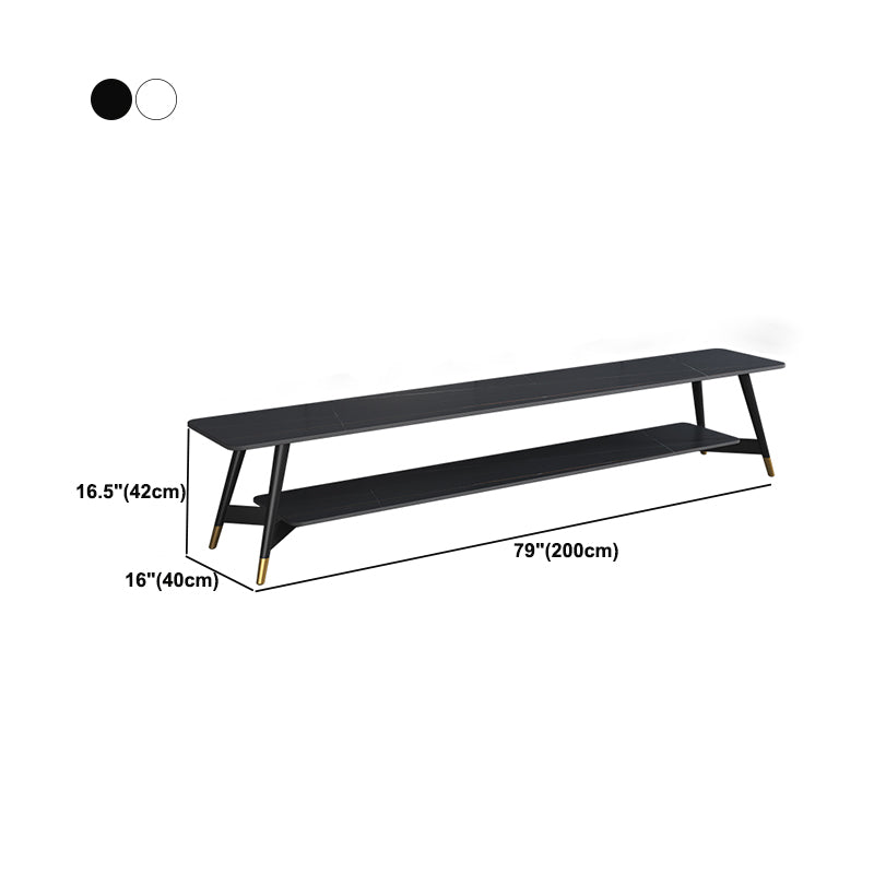 Mueble de TV nórdico para sala de estar, soporte de TV de arte del hierro con placa de roca Simple y moderna