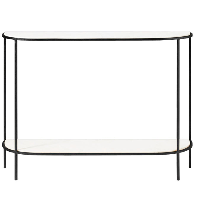 31.5-inch Tall Modern Console Table Half Moon Accent Table for Hall
