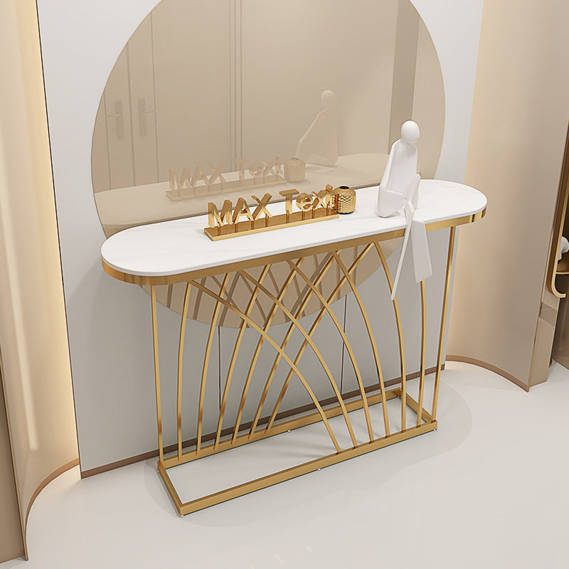 Tavolo da console Hall 31,5 "Tavolo di accento ovale con scaffale