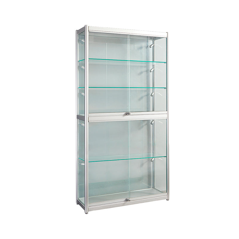 White Display Stand Modern Curio Cabinet with Glass Locking Door 27.5"L x 16"W x 71"H Clearhalo 'Display & China Cabinets' 'display_china_cabinets' 'furn' 'furn_display_china_cabinets' 'Furniture' 'Kitchen & Dining Furniture' 6060466
