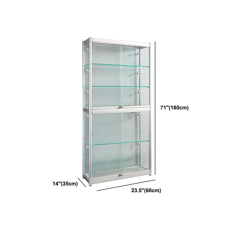White Display Stand Modern Curio Cabinet with Glass Locking Door Clearhalo 'Display & China Cabinets' 'display_china_cabinets' 'furn' 'furn_display_china_cabinets' 'Furniture' 'Kitchen & Dining Furniture' 6060472