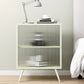Industrial Metal Accent Table Nightstand 21.65" Tall Bed Nightstand with 3 Shelves
