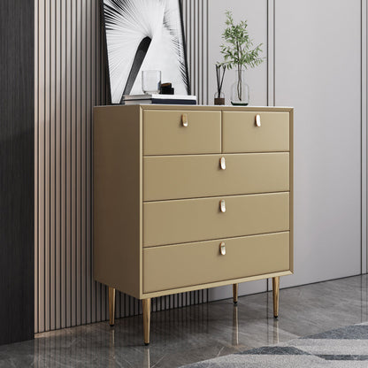 15.6-inch Width Glam Dresser Stone Storage Chest with 5/6 Drawers Dark Khaki 5 Clearhalo 'Bedroom Furniture' 'Dressers & Chests' 'dressers_chests' 'furn' 'furn_dressers_chests' 'Furniture' 6060505