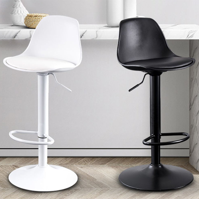 Contemporary Metal Barstool Faux Leather Footrest Adjustable Counter Stool Clearhalo 'Bar Furniture' 'Bar Stools' 'bar_stools' 'furn' 'furn_bar_stools' 'Furniture' 'Kitchen & Dining Furniture' 6063109