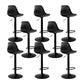 Contemporary Metal Barstool Faux Leather Footrest Adjustable Counter Stool Black Black 8 Piece Set Clearhalo 'Bar Furniture' 'Bar Stools' 'bar_stools' 'furn' 'furn_bar_stools' 'Furniture' 'Kitchen & Dining Furniture' 6063113