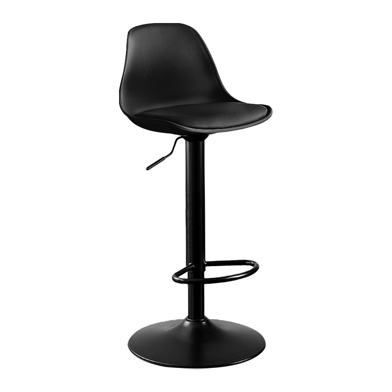 Contemporary Metal Barstool Faux Leather Footrest Adjustable Counter Stool Clearhalo 'Bar Furniture' 'Bar Stools' 'bar_stools' 'furn' 'furn_bar_stools' 'Furniture' 'Kitchen & Dining Furniture' 6063114