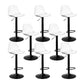 Contemporary Metal Barstool Faux Leather Footrest Adjustable Counter Stool White Black 8 Piece Set Clearhalo 'Bar Furniture' 'Bar Stools' 'bar_stools' 'furn' 'furn_bar_stools' 'Furniture' 'Kitchen & Dining Furniture' 6063123