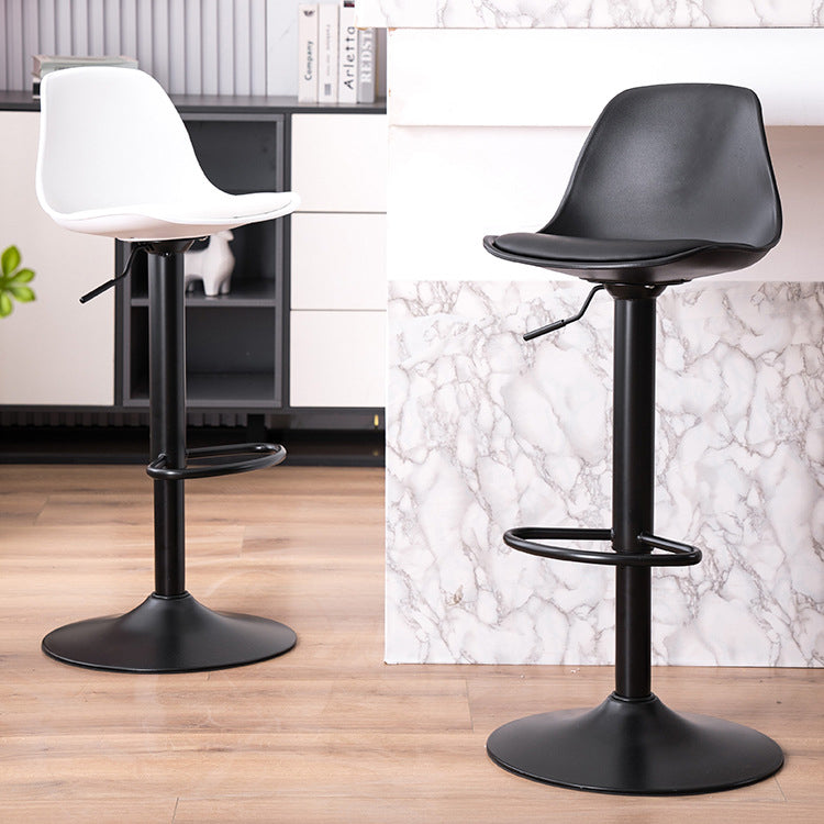 Contemporary Metal Barstool Faux Leather Footrest Adjustable Counter Stool Clearhalo 'Bar Furniture' 'Bar Stools' 'bar_stools' 'furn' 'furn_bar_stools' 'Furniture' 'Kitchen & Dining Furniture' 6063124