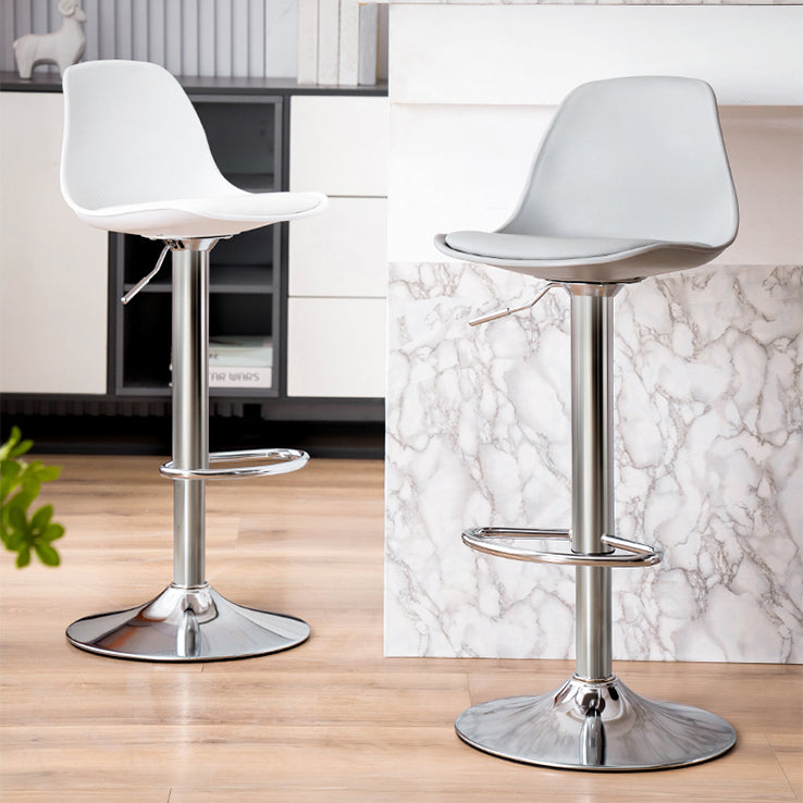 Contemporary Metal Barstool Faux Leather Footrest Adjustable Counter Stool Clearhalo 'Bar Furniture' 'Bar Stools' 'bar_stools' 'furn' 'furn_bar_stools' 'Furniture' 'Kitchen & Dining Furniture' 6063125