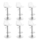 Contemporary Metal Barstool Faux Leather Footrest Adjustable Counter Stool White Chrome 6 Piece Set Clearhalo 'Bar Furniture' 'Bar Stools' 'bar_stools' 'furn' 'furn_bar_stools' 'Furniture' 'Kitchen & Dining Furniture' 6063129