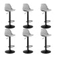 Contemporary Metal Barstool Faux Leather Footrest Adjustable Counter Stool Grey Black 6 Piece Set Clearhalo 'Bar Furniture' 'Bar Stools' 'bar_stools' 'furn' 'furn_bar_stools' 'Furniture' 'Kitchen & Dining Furniture' 6063135