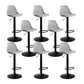 Contemporary Metal Barstool Faux Leather Footrest Adjustable Counter Stool Grey Black 8 Piece Set Clearhalo 'Bar Furniture' 'Bar Stools' 'bar_stools' 'furn' 'furn_bar_stools' 'Furniture' 'Kitchen & Dining Furniture' 6063136