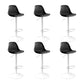 Contemporary Metal Barstool Faux Leather Footrest Adjustable Counter Stool Black White 6 Piece Set Clearhalo 'Bar Furniture' 'Bar Stools' 'bar_stools' 'furn' 'furn_bar_stools' 'Furniture' 'Kitchen & Dining Furniture' 6063139