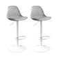 Contemporary Metal Barstool Faux Leather Footrest Adjustable Counter Stool Grey White 2 Piece Set Clearhalo 'Bar Furniture' 'Bar Stools' 'bar_stools' 'furn' 'furn_bar_stools' 'Furniture' 'Kitchen & Dining Furniture' 6063141