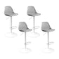 Contemporary Metal Barstool Faux Leather Footrest Adjustable Counter Stool Grey White 4 Piece Set Clearhalo 'Bar Furniture' 'Bar Stools' 'bar_stools' 'furn' 'furn_bar_stools' 'Furniture' 'Kitchen & Dining Furniture' 6063142