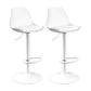 Contemporary Metal Barstool Faux Leather Footrest Adjustable Counter Stool White White 2 Piece Set Clearhalo 'Bar Furniture' 'Bar Stools' 'bar_stools' 'furn' 'furn_bar_stools' 'Furniture' 'Kitchen & Dining Furniture' 6063145