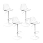 Contemporary Metal Barstool Faux Leather Footrest Adjustable Counter Stool White White 4 Piece Set Clearhalo 'Bar Furniture' 'Bar Stools' 'bar_stools' 'furn' 'furn_bar_stools' 'Furniture' 'Kitchen & Dining Furniture' 6063146