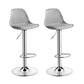 Contemporary Metal Barstool Faux Leather Footrest Adjustable Counter Stool Grey Chrome 2 Piece Set Clearhalo 'Bar Furniture' 'Bar Stools' 'bar_stools' 'furn' 'furn_bar_stools' 'Furniture' 'Kitchen & Dining Furniture' 6063149