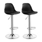 Contemporary Metal Barstool Faux Leather Footrest Adjustable Counter Stool Black Chrome 2 Piece Set Clearhalo 'Bar Furniture' 'Bar Stools' 'bar_stools' 'furn' 'furn_bar_stools' 'Furniture' 'Kitchen & Dining Furniture' 6063153