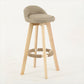Modern Solid Wood base Bar Stool Upholstered Footrest Bar Stool