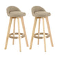 Modern Solid Wood base Bar Stool Upholstered Footrest Bar Stool