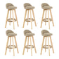 Modern Solid Wood base Bar Stool Upholstered Footrest Bar Stool