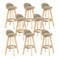 Modern Solid Wood base Bar Stool Upholstered Footrest Bar Stool