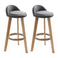 Modern Solid Wood base Bar Stool Upholstered Footrest Bar Stool