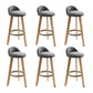 Modern Solid Wood base Bar Stool Upholstered Footrest Bar Stool