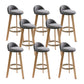 Modern Solid Wood base Bar Stool Upholstered Footrest Bar Stool