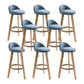 Modern Solid Wood base Bar Stool Upholstered Footrest Bar Stool