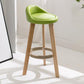 Modern Solid Wood base Bar Stool Upholstered Footrest Bar Stool