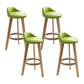 Modern Solid Wood base Bar Stool Upholstered Footrest Bar Stool