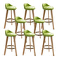 Modern Solid Wood base Bar Stool Upholstered Footrest Bar Stool