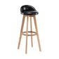 Modern Solid Wood base Bar Stool Upholstered Footrest Bar Stool
