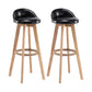 Modern Solid Wood base Bar Stool Upholstered Footrest Bar Stool