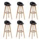 Modern Solid Wood base Bar Stool Upholstered Footrest Bar Stool